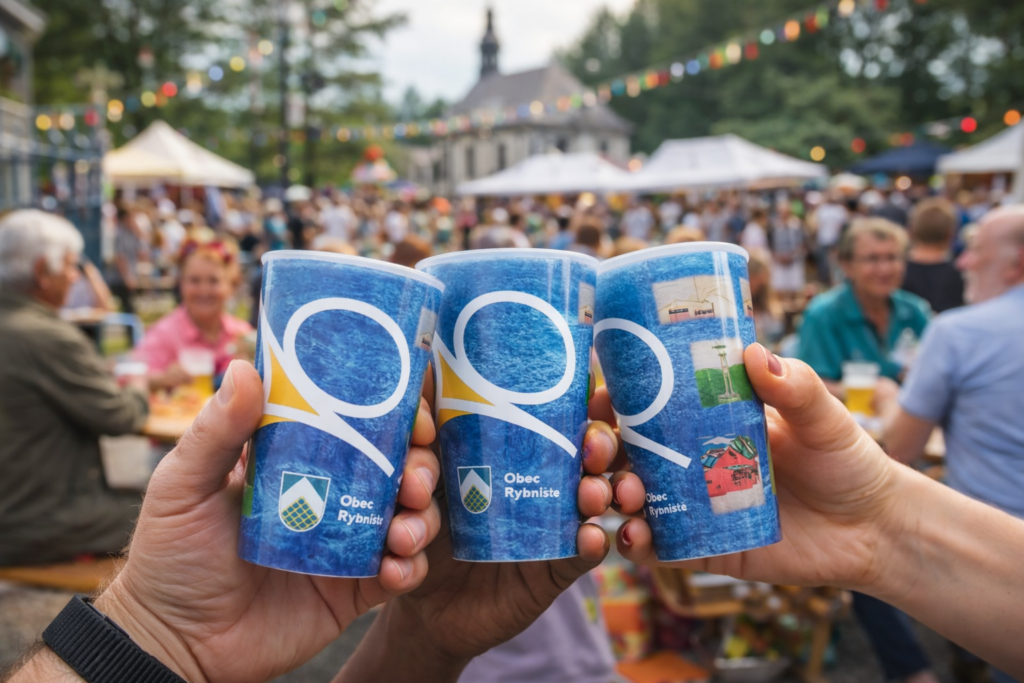 Kelímky s potiskem. 